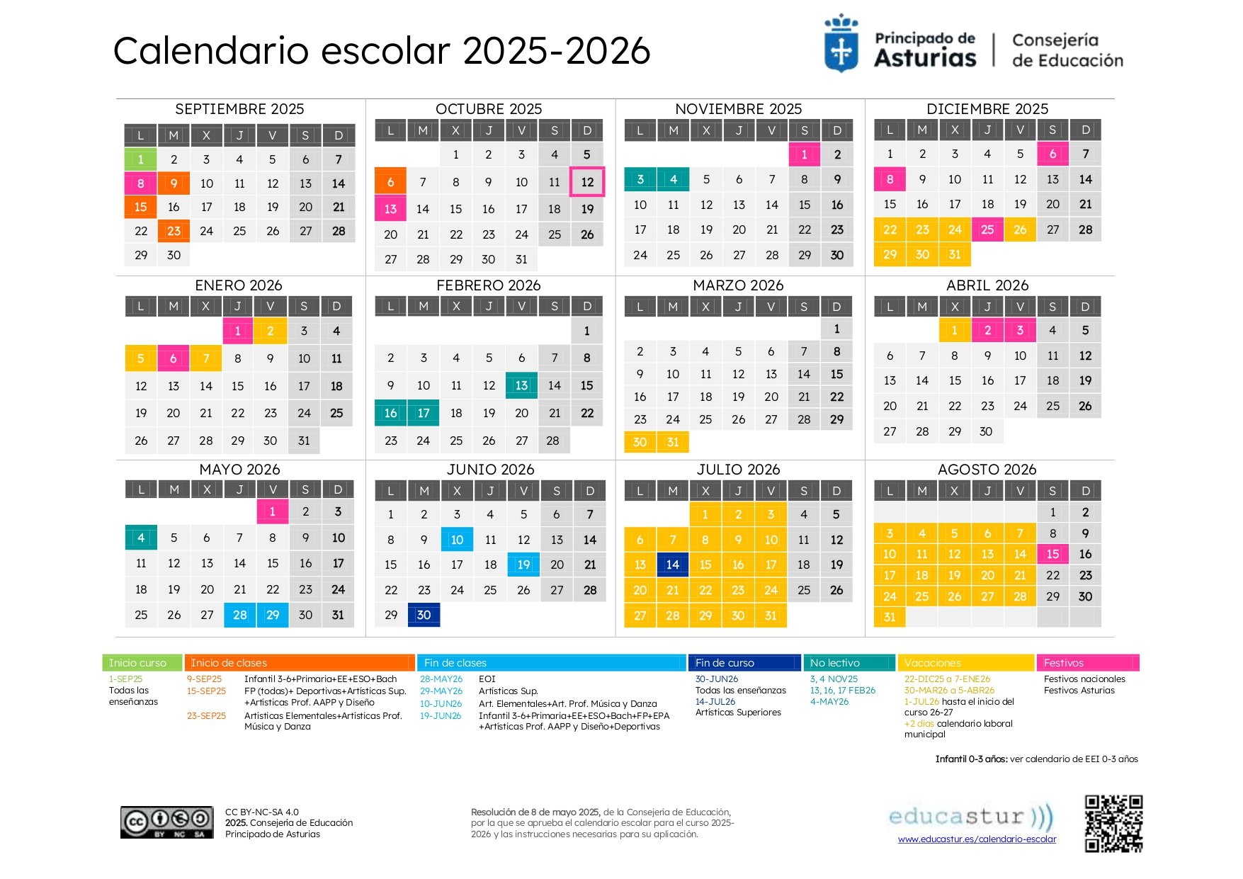 CALENDARIO ESCOLAR 2024 2025