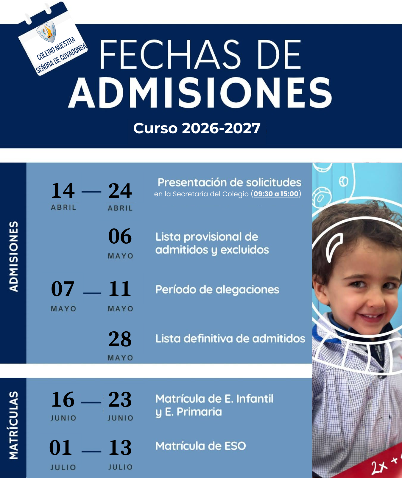 ADMISIÓN CURSO 2026-2027